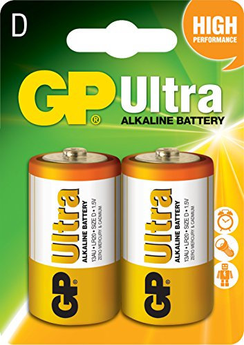 GP Ultra Alkaline Batteries | D | 2 x Pack