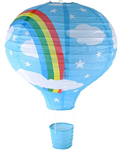 Rainbow Lampe de Plafond Montgolfière (Lanterne-Abat-jour en Papier-Bleu