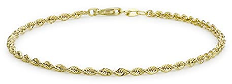 Carissima Gold Damen 9k (375) Gelbgold Hollow Rope Kettenarmband