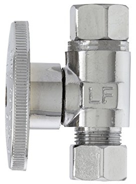 KEENEY 2072PCLF Lead-Free Quarter Turn Straight Repair Valve, 3/8 O.D, Chrome