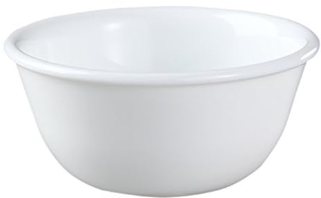 Corelle Vitrelle 6-oz Ramekin Bowls, Set of 6 Chip & Crack Resistant Bowls, Great For Dips, Condiments, Ice Cream, Small Side Dishes, Ceramic Dessert Bowls Set, Winter Frost White