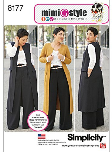 semplicità Modello 8177 Mimi g Style Maglia e Pantaloni, Cappotti o Gilet, da Donna per Miss e Taglie Grandi, Bianco