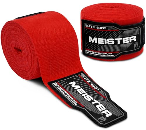 Meister Elite 457,2 cm handlinda för vuxna för MMA & lådor 1 par – blodröd