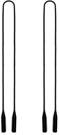 JM Elastic Silicone Eyeglasses Strap Holder Waterproof Glasses Retainer, Sports Sunglasses Chain 2 Pack Women Men Kids Black