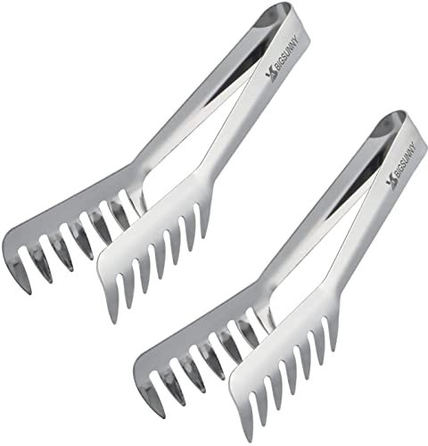 MSY BIGSUNNY Lebensmittelzange, Edelstahl, 2 Stück 20cm pasta tongs