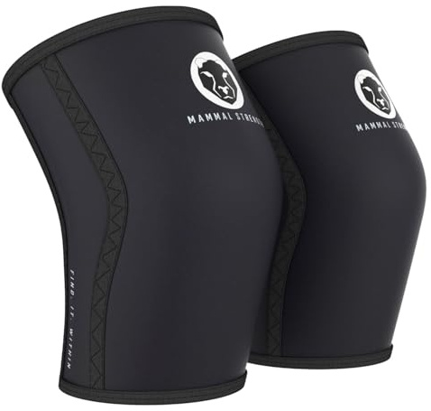 Mammal Strength Knee Sleeves (1 Paar) – V2 – Premium Wrapping Knee Sleeve Support, 7 mm Neopren Compression – Gymnastik, Gewichtheben, Fitnesstraining (Back S)