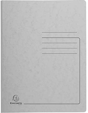 Exacompta - Art.-Nr. 240231E - Karton mit 25 Heftmappen aus Glanzkarton 355 g/m² - bedruckter Deckel - FSC®-zertifizierter Mappe - Maße 24 x 32 cm für DIN A4 - grau