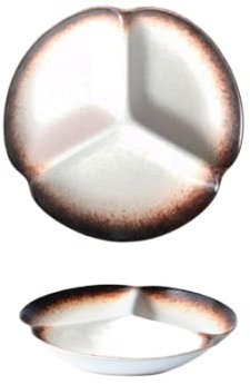 Fondue Plates 4 Piece Set Colorful Ceramics, Round 22cm/8.6inch 06