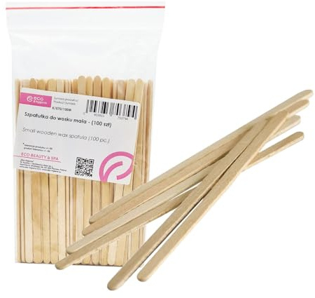 Eco & Higiene K/070/100M Lot de 100 petites spatules à cire en bois naturel