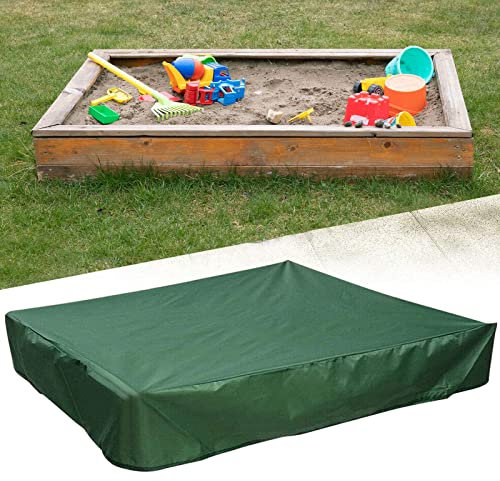 Wasserdicht Sandkasten Abdeckung 120x120cm, Sandkastenplane mit Abdeckung, Sandkastenabdeckungen Sandkasten Abdeckung Abdeckplane Wasserdicht, Spielzeug Sandkasten Abdeckung für Pool Terrase Garten