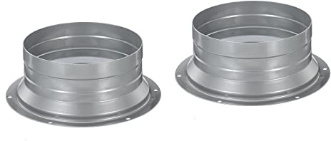 PATIKIL Flangia per connettore per condotto da 12,7 cm, confezione da 2 flange per tubi dritti in metallo, per ventilazione e riscaldamento, sistema HVAC