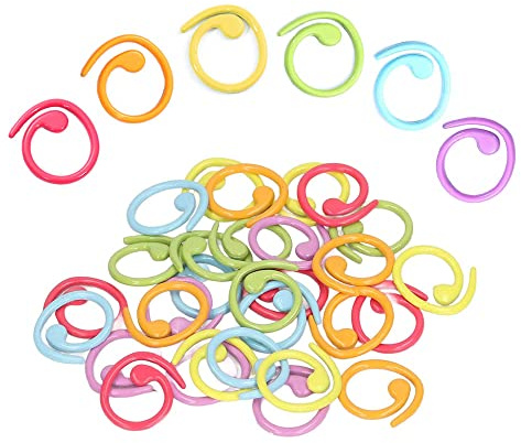 OHYER 30 Piezas Marcador de Puntos Anillo de Marca de Tejer de Metal Punto Crochet Marcadores Anillo Dividido Marcadores de Puntada de Ganchillo para Principiantes Tejer en Manualidades 6Colores(A)