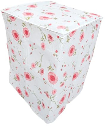 Peva Red Sun Cover Waterproof Protection Washing Machine | Top Opening, 59x62x87cm Size, Reusable Protective Wrap, Creative Colorful Pattern
