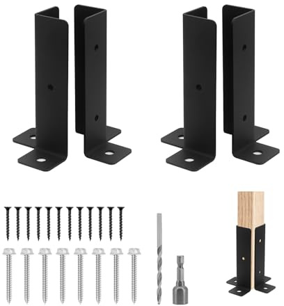 Beowanzk Fence Post Brackets, Fence Post Supports, Fence Panel Brackets, Post Supports, Fence Extension Available for Deck Post, Pergola Post, Mailbox Post