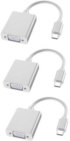 jojofuny 3pcs Usb-c to Vga Adapter USB Type C Usb-c to Female Vga Adapter Cable for Laptop Use Display Devices