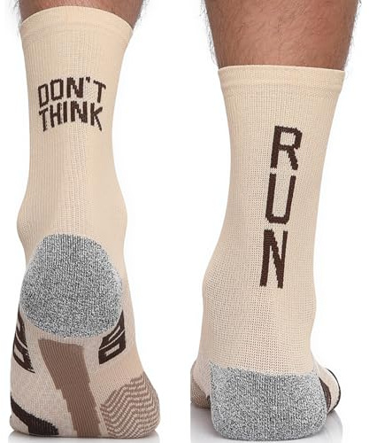 TODO RUNNING RAID CREW Laufsocken mit Lustige Aufschrift, Anti Blasen Socken, Technisch, Running Socks Men. Bunte Laufsocken Herren 43-46 (Don't Think Run, 43-46)