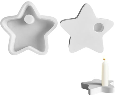 Stern Silikonform Kerzenhalter, Silikonformen Gießformen Stern, 3D Silikonform Weihnachten Sterne, Gießform Kerzenhalter Gipsformen zum Gießen Gießformen Silikon Sterne für DIY Weihnachtsdeko