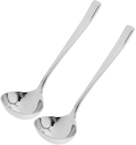 TIDTALEO 2pcs Stainless Steel Soup Ladle Pasta Ladle for Cooking Long Handle Gravy Spoon for Sauces
