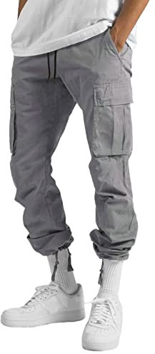ofeirhz Herren-Cargo-Arbeitshose, schwarz, moderne Passform, Kordelzug, mehrere Taschen, stilvolle Jogginghose, Business-Bürohose, grau, elegante Hose, leger, elastische Taille, gerade, flache