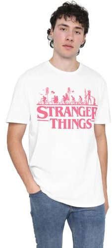 Stranger Things säsong 1 cykeltur logo unisex t-shirt, vit, medium, Vitt, M