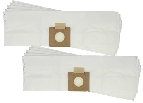 vhbw 10x Sacs compatible avec Tennant V-CAN-12 | V-CAN-16 aspirateur - microfibre non tissée, 59cm x 17,5cm blanc