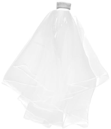VALICLUD Bridal Veil Schleier Mit Doppelten Ribbons Und Haarkamm Zweilagige Haaraccessoires Weiß Für Hochzeiten Und Bachelorette-partys