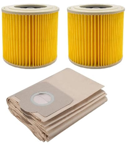 FLJVEZPJ Pièces De Rechange for Aspirateur, Élément Filtrant De Remplacement, Sac De Collecte De Poussière Hepa, Compatible avec Karcher, WD3, WD3200, A2004, A2204(4pcs)