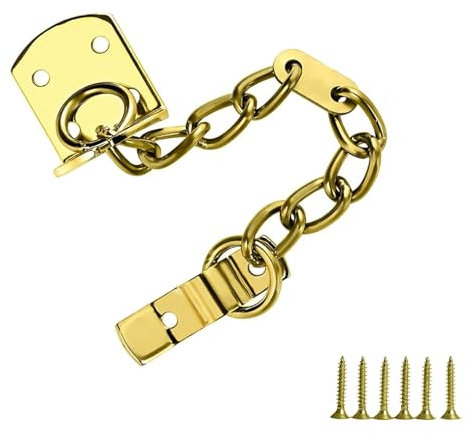 Door Chain Lock, Narrow Design Door Limiter, Security Chain, Internal & External Front Door Chain Lock, Easy Installation, Enhanced Home Security with Chain Lock and Peephole