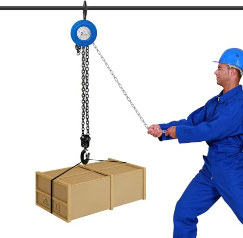 Hand Chain Hoist, 2T Lifting Chains Chain Block Hoist 2.9M Lift Height, Block and Tackle Pulley System for Workshop Pulling Lifting