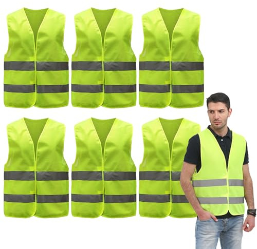 QSHXXROI 2 Stück Warnwesten Auto, Sicherheitswesten Set, Erwachsene Warnschutzweste, Auto Reflektorweste, Reflektierende Warnwesten, für Radfahrer, Autofahrern, Fahrern Arbeitskräften, Polizei