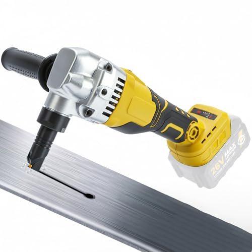 Grignoteuse de tôle compatible avec DeWalt 20 V - Avec tête de grignoteuse rotative à 360° et 3 vitesses réglables, avec moteur sans balais pour acier inoxydable, aluminium (sans batterie)