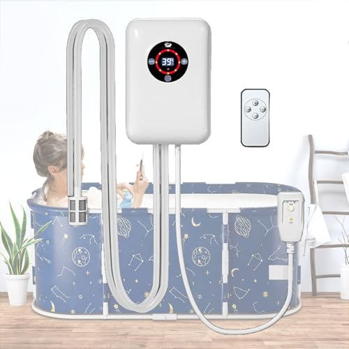 Weyot Badewannenheizung, Warmwasserbereiter, Thermostat Temperaturregelung, Badthermostat Heizung, für Eimer, Badewannen, Whirlpools auf der Erde und kleine aufblasbare PoolsWhite,22x14.8x7.5cm