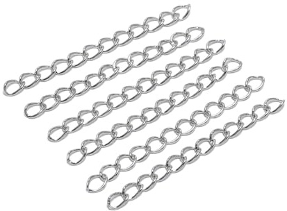 WENH 100 st/parti förlängningskedja med svans, förlängda förlängningskedjor, kontakt 50 mm 70 mm for smyckestillverkning(Rhodium,5cm)