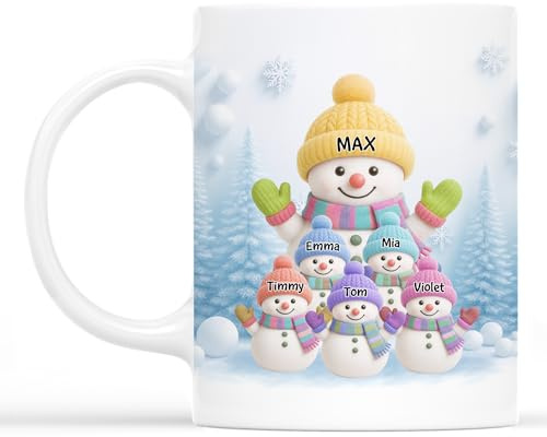 Geschenke Mall Personalisierte Tasse - Schneemann-Weihnachtstasse - Weihnachtstasse für Mamas, Geschenk Mama, Oma Tasse Personalisiert, Beste Oma Tasse (Modell #5)