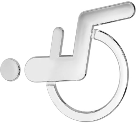 LOPUNER Panneau de Toilettes Handicapées en ABS Solide Signalétique Wc Accessible Plaque de Signalisation pour Handicap Usage Domicile Hôtel et Lieux Publics