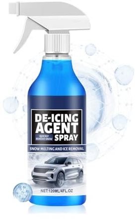 Generisch Spray dégivrant pour pare-brise - 120 ml - Nettoyant rapide et antigel pour voiture - Élimine la neige, le gel et les vitres et les rétroviseurs
