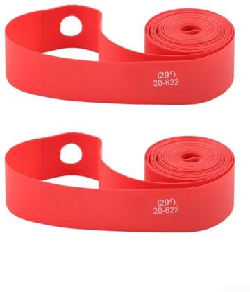 Yhenlovtt Rim Tape Tubeless, 10M PVC Rim Strip Liner, Wear-Resistant Anti-Puncture Protection for Mountain Road Bike Wheel, Red/Black(29 red)