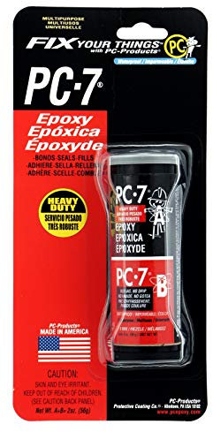 PC Products 027776 PC-7 Paste Epoxy Heavy Duty Adhesive Permanent Repair, 2 Ounce, Dark Grey