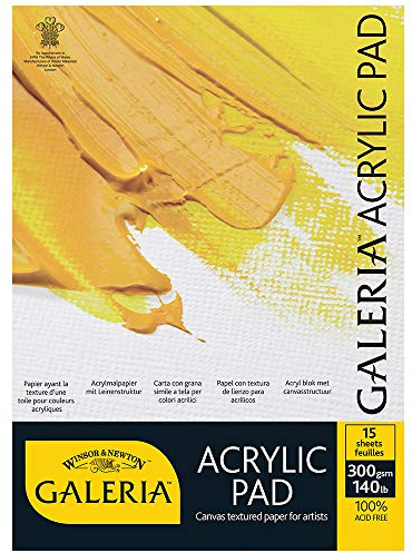 Winsor & Newton Galeria Acrylic block, 15 sheets of acrylic paper, 300g / m², Paper, White, 17,5 x 12,5cm - 15 Blatt Acrylpapier, 300g/m²