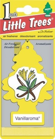 Little Tree Air Freshener Magic Tree Yellow Vanilla Scent Car Rear Vision Mirror Dangler Pack of 5