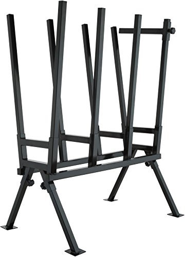 tectake® Holzsägebock, Sägebock für Kettensägen, Arbeitsbock für Säge und Brennholz, Brennholz Bock aus Stahl, Belastbarkeit 400kg, Sägegestell zerlegbar - (Schwarz / Typ 400737)