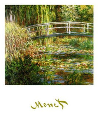 empireposter Monet, Claude - The Waterlily Pond - Kunstdruck Artprint Folienprägung Gemälde - Grösse 50x70 cm + 2 St Posterleisten Kunststoff 62 cm transparent