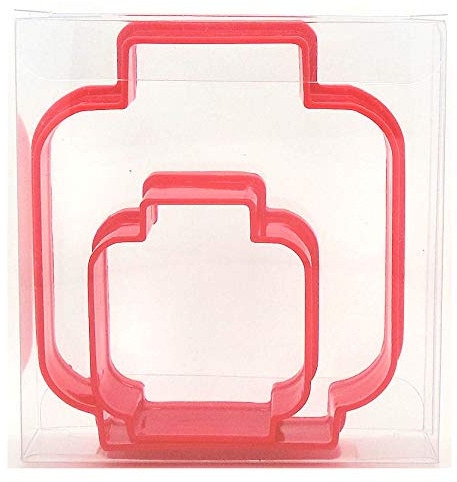Minifigure Man Head Set of 2 Cookie Cutter, Biscuit Pastry Fondant Clay Cutter