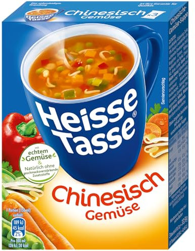 Erasco Heisse Tasse Chinesiche Gemüse-Suppe, 12er Pack (12 x 450 ml Beutel)