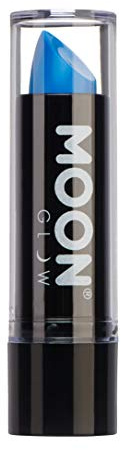 Moon Glow Neon UV-Lippenstift, leuchtender neonfarbener Lippenstift, leuchtet unter UV-Strahlung (Intensives Blau, 1 Stück)