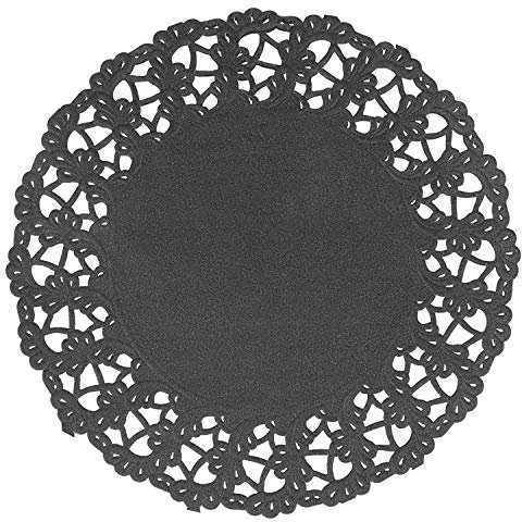 Garcia de Pou 250 unità carta centrini, 14 cm, rotondo, nero, 14 x 30 x 30 cm