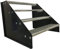 4 Stufen Standtreppe Stahltreppe freistehend Breite 100cm Höhe 84cm Anthrazitgrau/Robuste Außentreppe/Stabile Industrietreppe für den Außenbereich