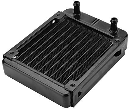 ASHATA 120mm Aluminium Radiator, Computer CPU Wasserkühlung Aluminiumheizkörper,10 Röhren Wasserkühler Kühlkörper 120mm Radiator für PC Wasserkühlung Schwarz