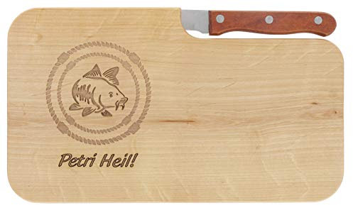 meinbecher Tagliere per Il Pane in Legno con Scritta Petri Heil, Idea Regalo per Lui
