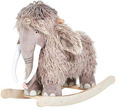 labebe Baby Plüsch Schaukelpferd Holz Schaukeltier Mammut Kinder Schaukelspielzeug Kleinkind Spielzeug Plüschtier Schaukelstuhl ab 1 Jahr